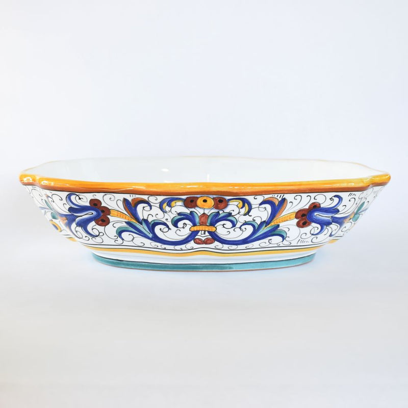 Ricco Deruta scalloped oval bowl
