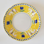 Yellow Horse rimmed soup bowl